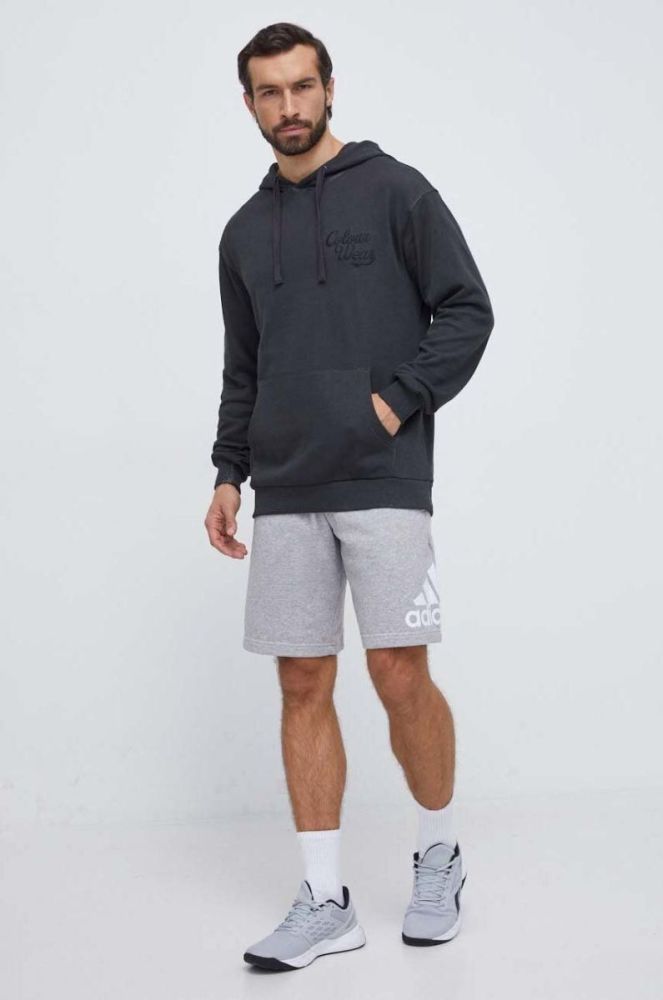 Бавовняна кофта Colourwear чоловіча колір чорний з капюшоном однотонна фото 2