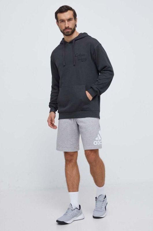 Бавовняна кофта Colourwear чоловіча колір чорний з капюшоном однотонна фото 2