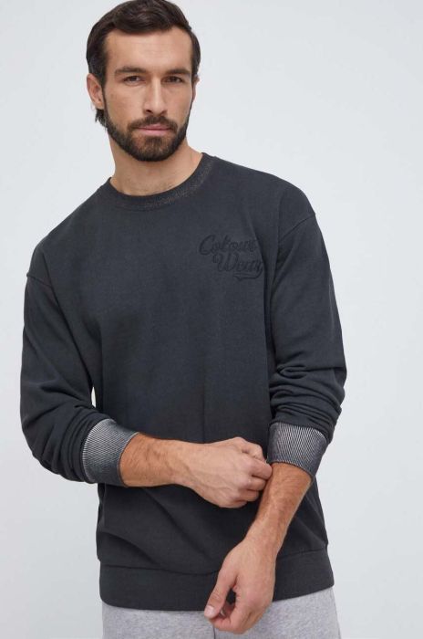 Бавовняна кофта Colourwear чоловіча колір сірий з аплікацією