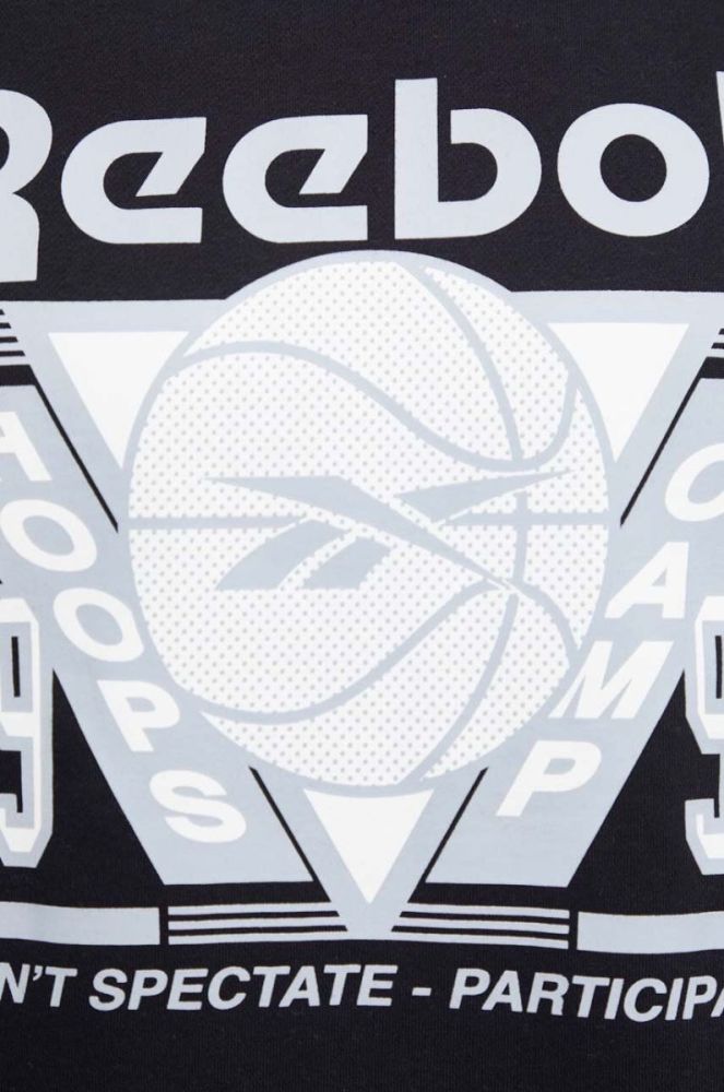Кофта Reebok Classic Basketball чоловіча колір чорний з принтом фото 5