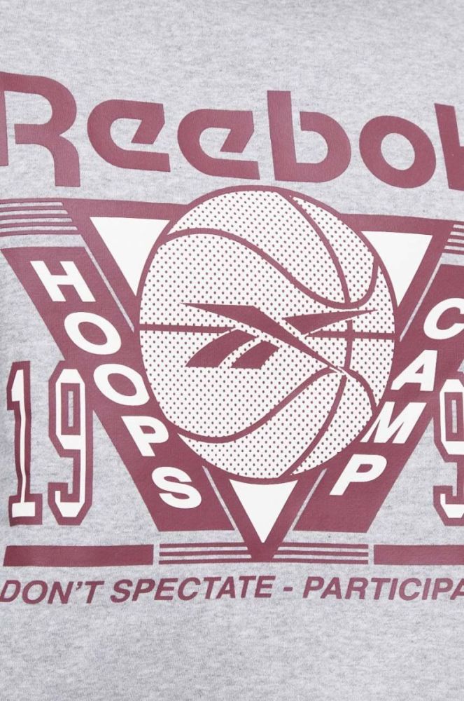 Кофта Reebok Classic Basketball чоловіча колір сірий з принтом фото 5