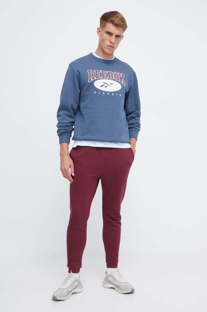 Кофта Reebok Classic чоловіча  з аплікацією колір блакитний фото 2