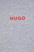 Кофта лаунж HUGO колір сірий з капюшоном однотонна