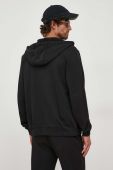 Бавовняна кофта HUGO чоловіча колір чорний з капюшоном однотонна (3634394)