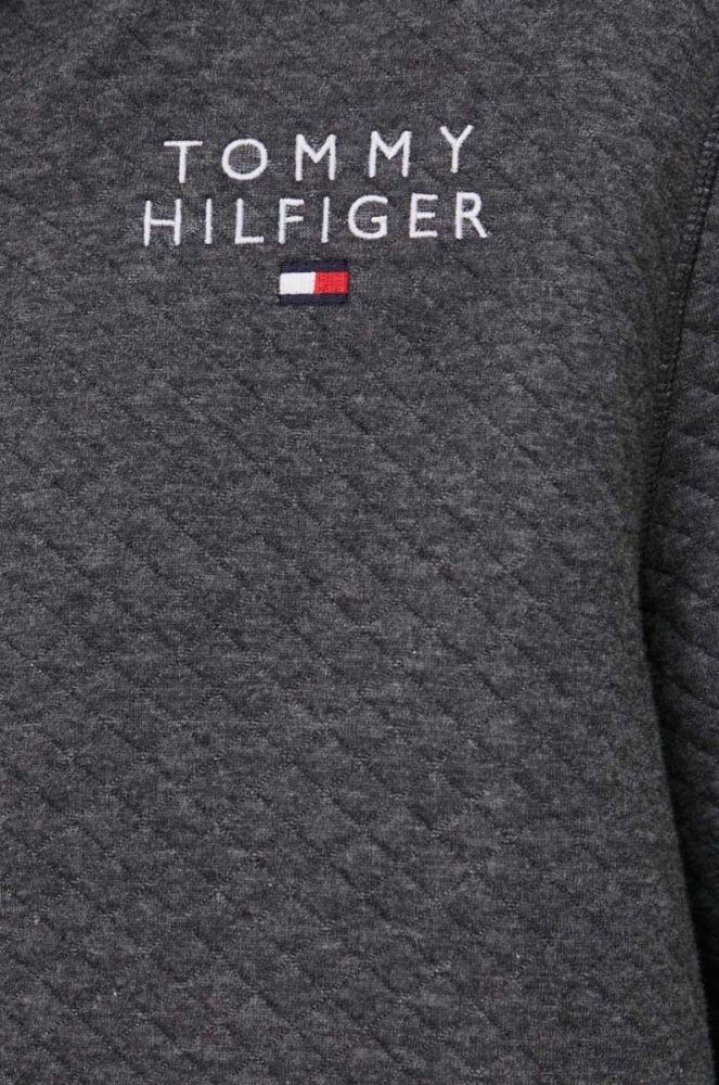 Кофта Tommy Hilfiger чоловіча колір сірий з капюшоном однотонна (3553713) фото 5