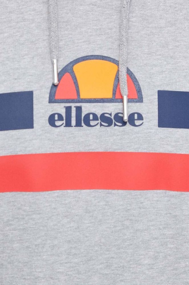 Кофта Ellesse чоловіча колір сірий з капюшоном з принтом (3624971) фото 5
