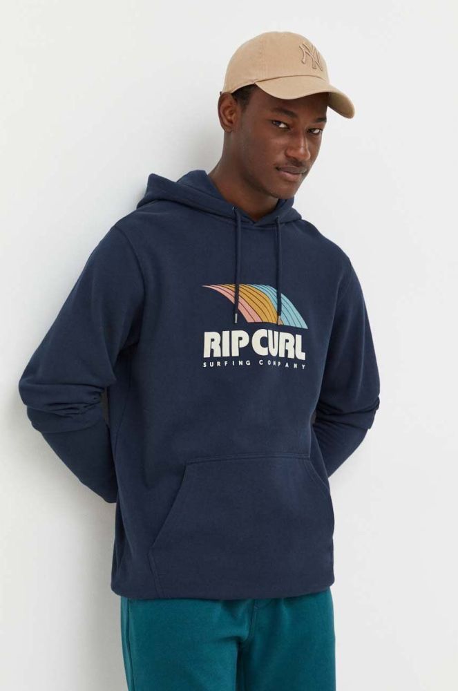 Кофта Rip Curl чоловіча колір синій з капюшоном з принтом (3527498)