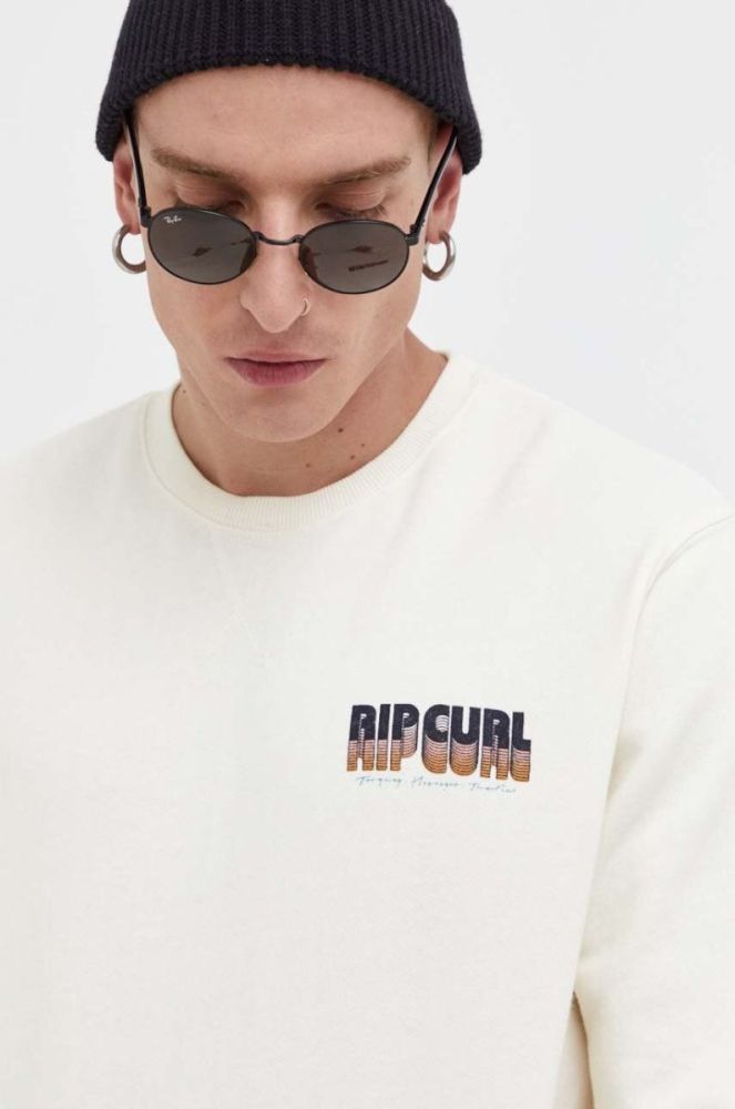 Кофта Rip Curl чоловіча колір бежевий з принтом фото 4