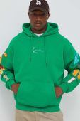 Кофта Karl Kani чоловіча колір зелений з капюшоном візерунок