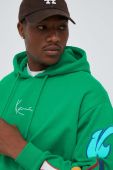 Кофта Karl Kani чоловіча колір зелений з капюшоном візерунок