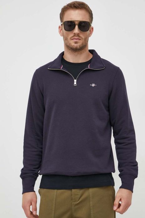 Кофта Gant чоловіча колір синій з аплікацією (3566927)