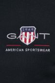 Кофта Gant чоловіча колір чорний з капюшоном з аплікацією (3609366)
