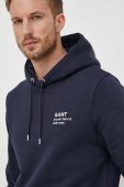 Кофта Gant чоловіча колір синій з капюшоном з аплікацією (3566932)