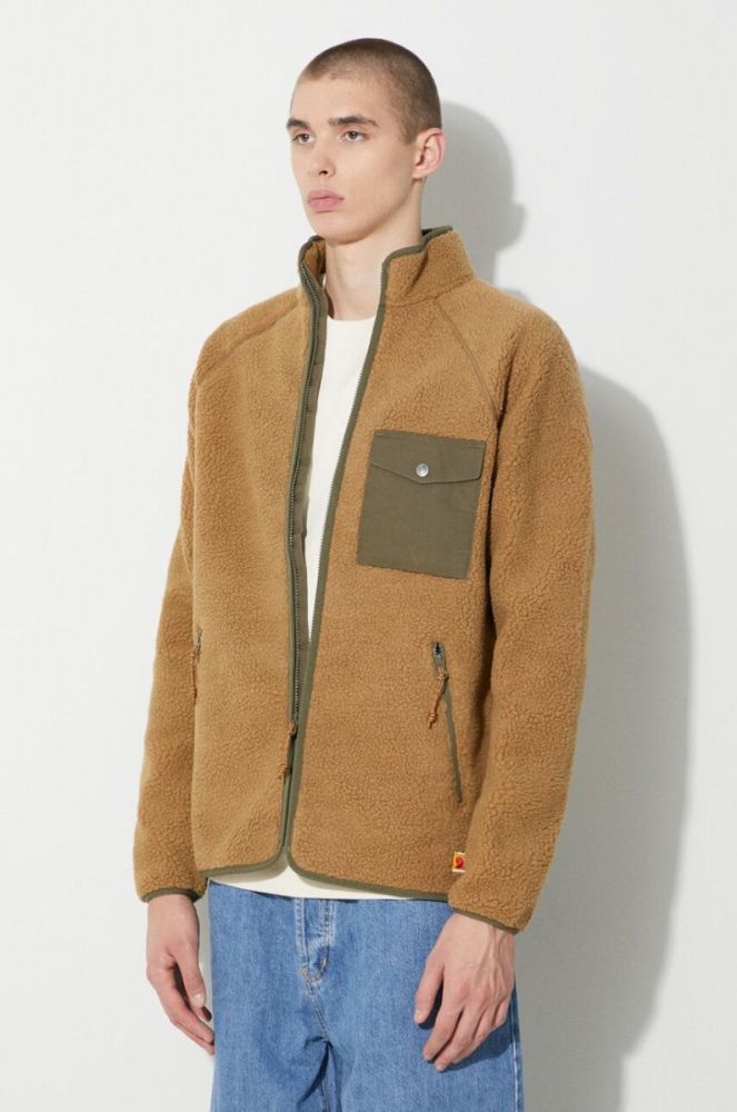 Кофта Fjallraven Vardag Pile чоловіча колір коричневий візерунок фото 4