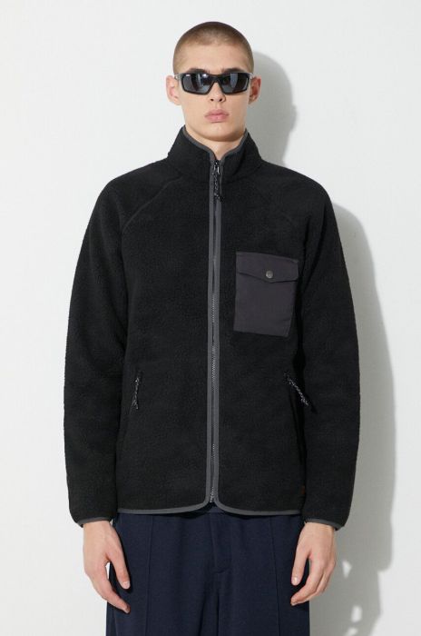 Кофта Fjallraven Vardag Pile чоловіча колір чорний однотонна