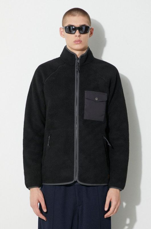 Кофта Fjallraven Vardag Pile чоловіча колір чорний однотонна