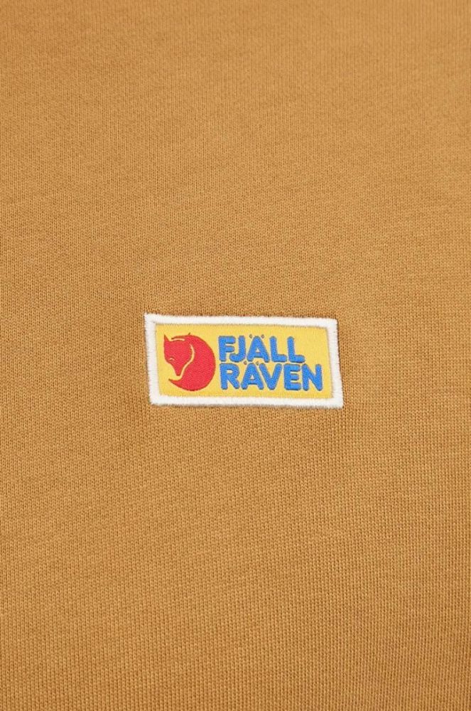 Бавовняна кофта Fjallraven Vardag чоловіча колір коричневий однотонна фото 5