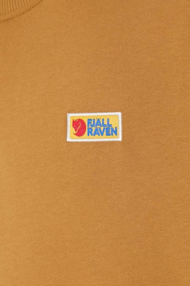 Бавовняна кофта Fjallraven Vardag чоловіча колір коричневий однотонна фото 6