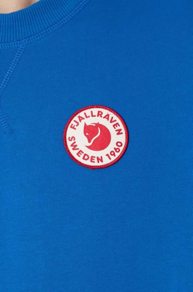 Бавовняна кофта Fjallraven 1960 Logo чоловіча  однотонна колір блакитний фото 6