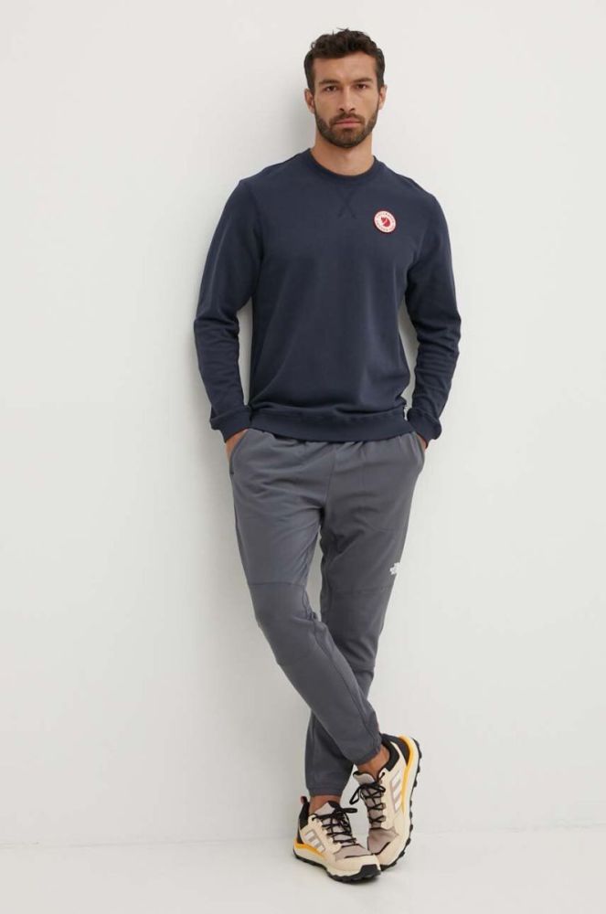 Бавовняна кофта Fjallraven 1960 Logo чоловіча колір синій однотонна фото 2
