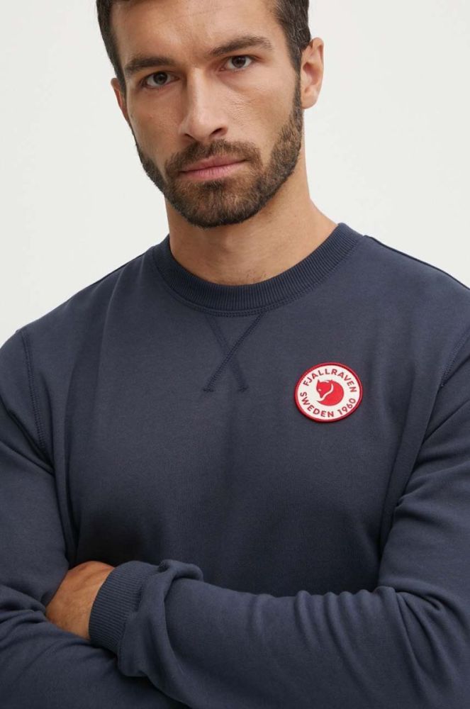 Бавовняна кофта Fjallraven 1960 Logo чоловіча колір синій однотонна фото 4