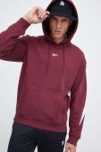 Кофта Reebok Classic чоловіча колір бордовий з капюшоном візерунок