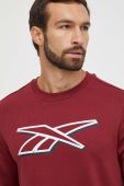 Кофта Reebok чоловіча колір бордовий з принтом