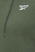Кофта Reebok чоловіча колір зелений з капюшоном однотонна
