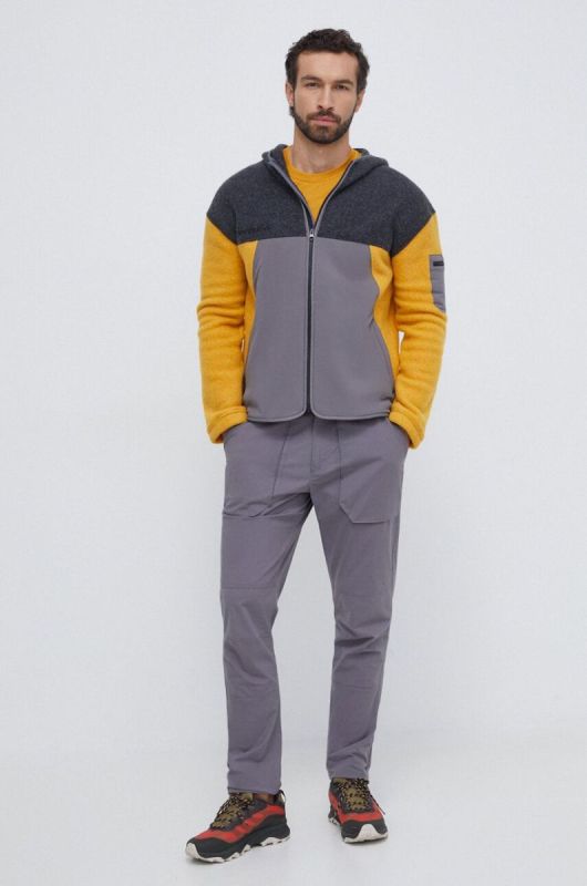 Спортивна кофта Smartwool Hudson колір сірий з капюшоном візерунок фото 2