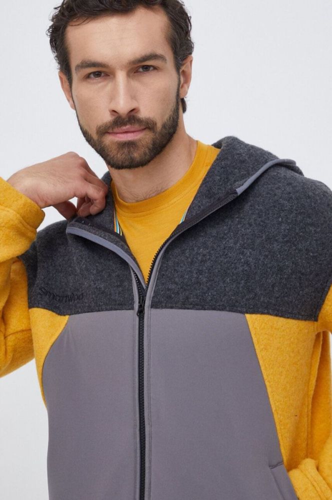 Спортивна кофта Smartwool Hudson колір сірий з капюшоном візерунок фото 4