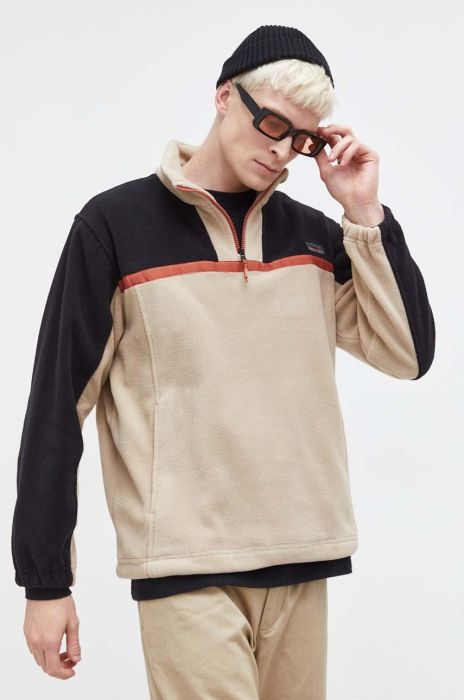 Флісова кофта Protest колір бежевий візерунок