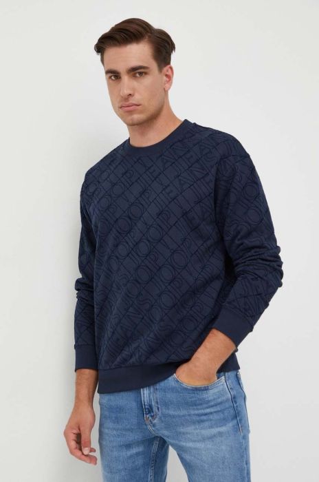 Бавовняна кофта Joop! чоловіча колір синій з принтом (3550039)