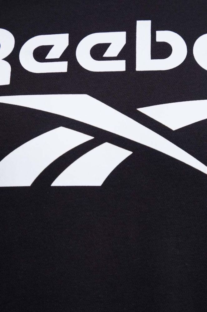 Кофта Reebok чоловіча колір чорний з капюшоном з принтом (3550043) фото 5