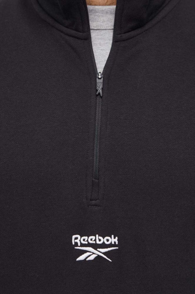 Кофта Reebok чоловіча колір чорний з аплікацією фото 5