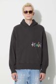 Бавовняна кофта KSUBI чоловіча колір чорний з капюшоном з принтом (3621336)
