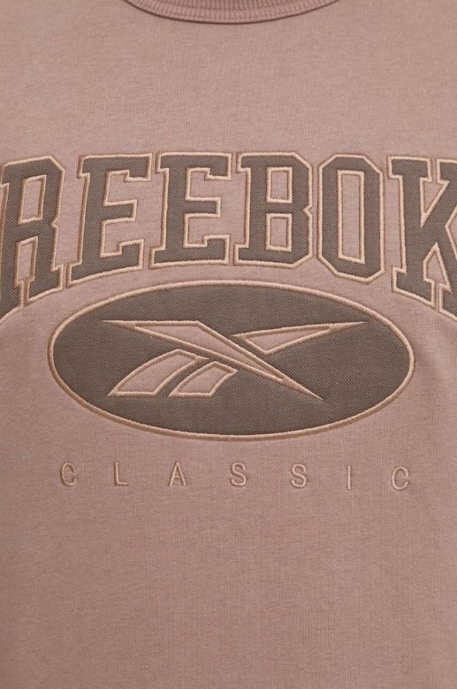 Кофта Reebok Classic чоловіча колір коричневий з аплікацією фото 5