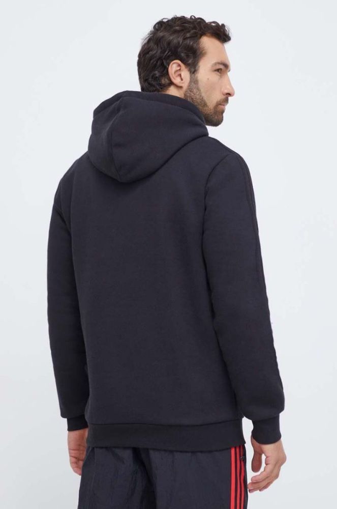 Кофта adidas Originals чоловіча колір чорний з капюшоном з принтом (3617396) фото 3