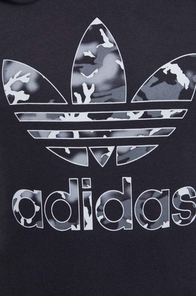 Кофта adidas Originals чоловіча колір чорний з капюшоном з принтом (3617396) фото 5