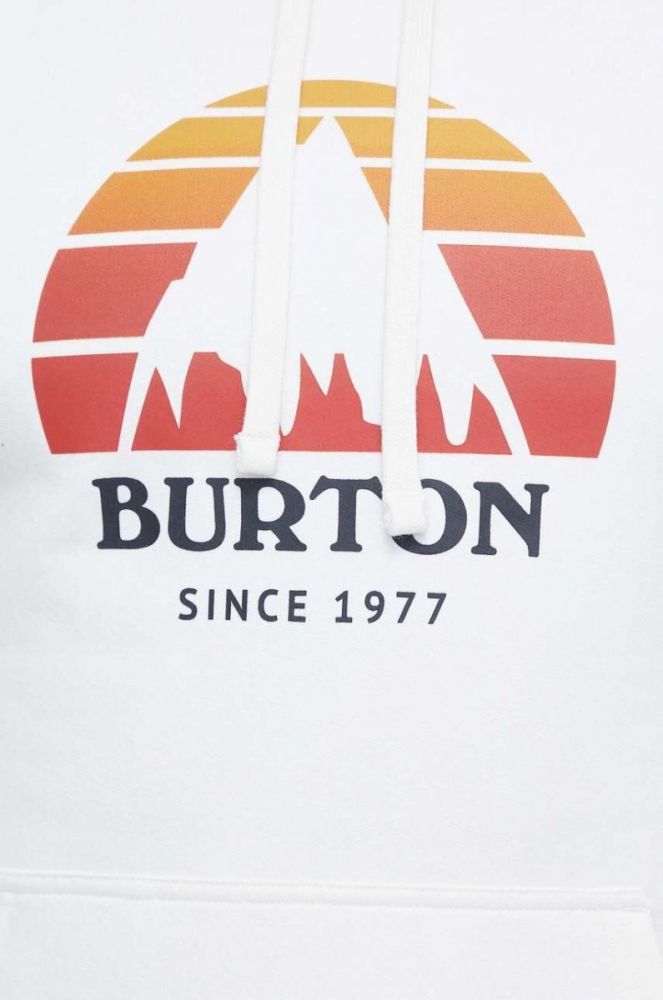 Кофта Burton чоловіча колір білий з капюшоном з принтом фото 5