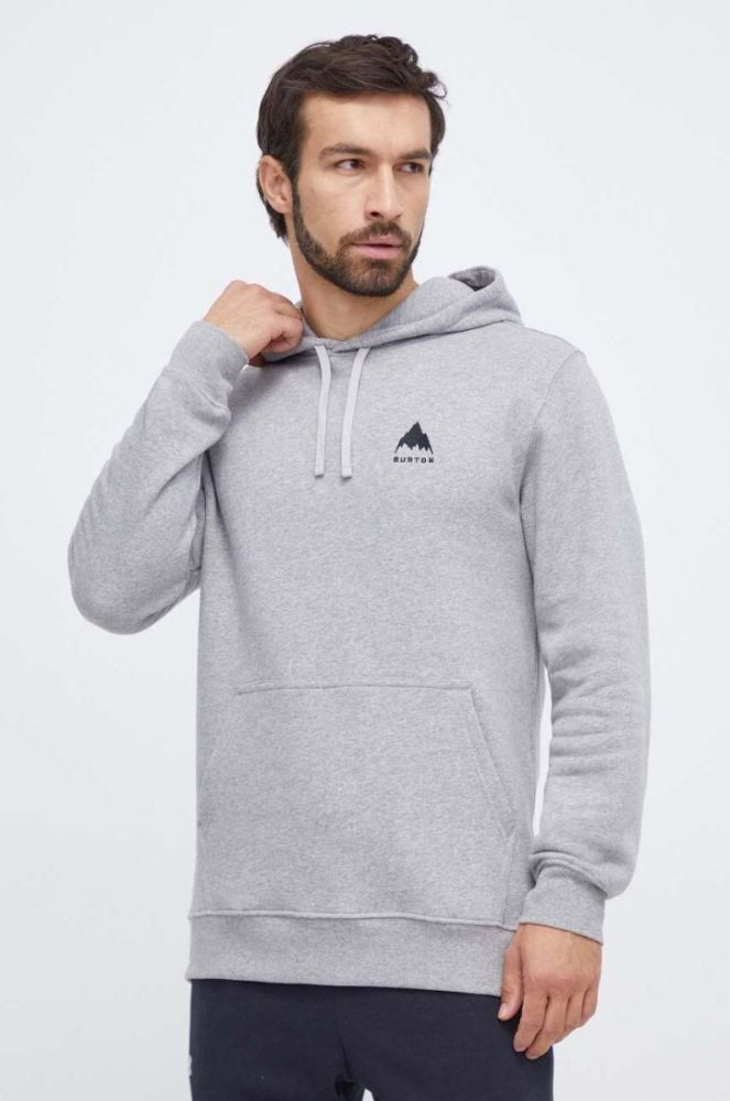 Кофта Burton чоловіча колір сірий з капюшоном меланж фото 4