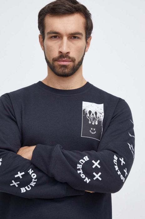 Кофта Burton чоловіча колір чорний з принтом (3632713)