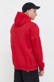Кофта Vans чоловіча колір червоний з капюшоном однотонна