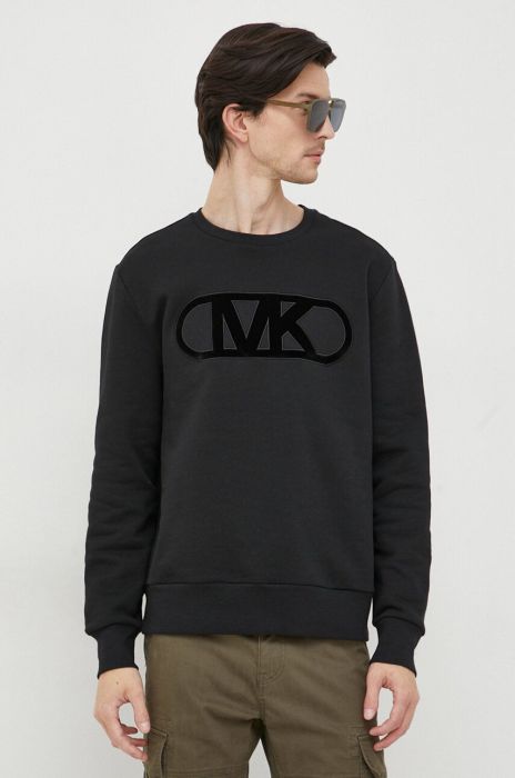 Бавовняна кофта Michael Kors чоловіча колір чорний з аплікацією