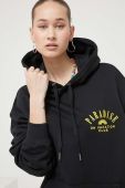 Кофта On Vacation колір чорний з капюшоном з аплікацією