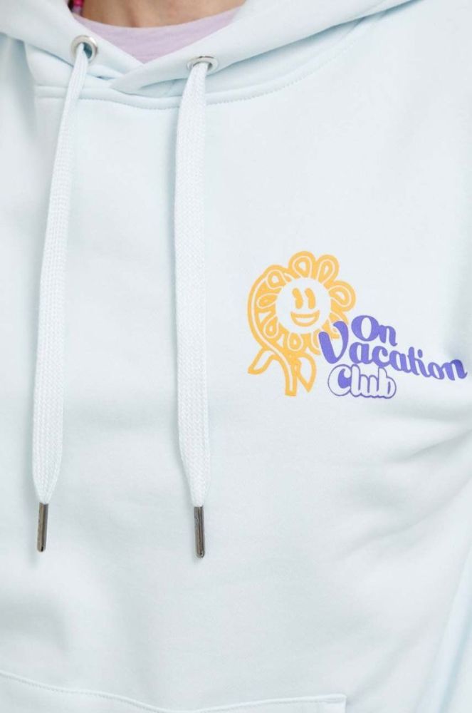 Кофта On Vacation з капюшоном з принтом колір блакитний фото 5