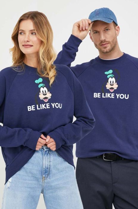 Бавовняна кофта United Colors of Benetton x Disney колір синій з принтом