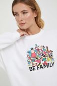 Бавовняна кофта United Colors of Benetton x Disney колір білий з принтом