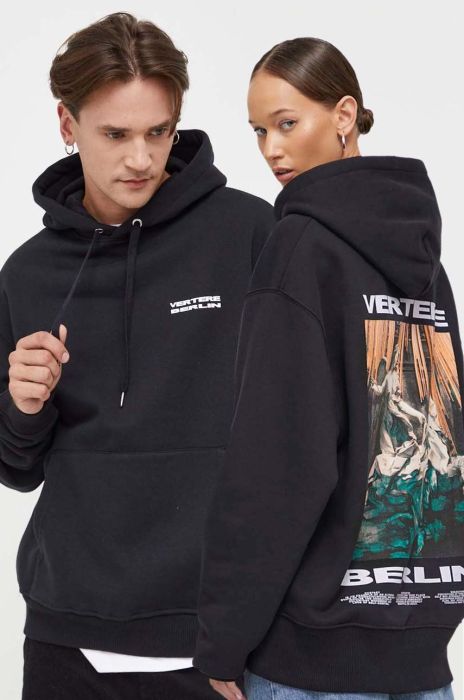 Кофта Vertere Berlin колір чорний з капюшоном з принтом (3621344)