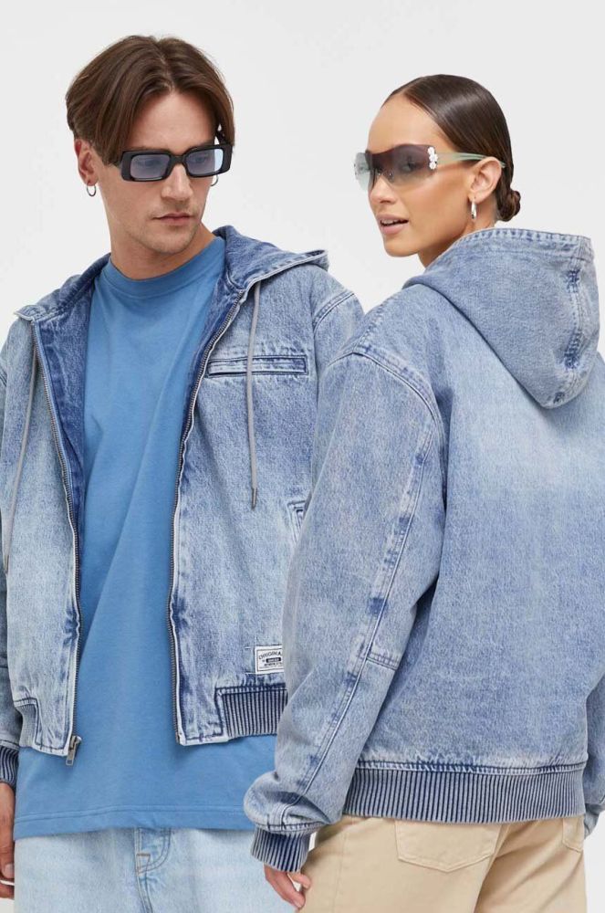 Джинсова куртка Guess Originals перехідна колір блакитний (3621358)