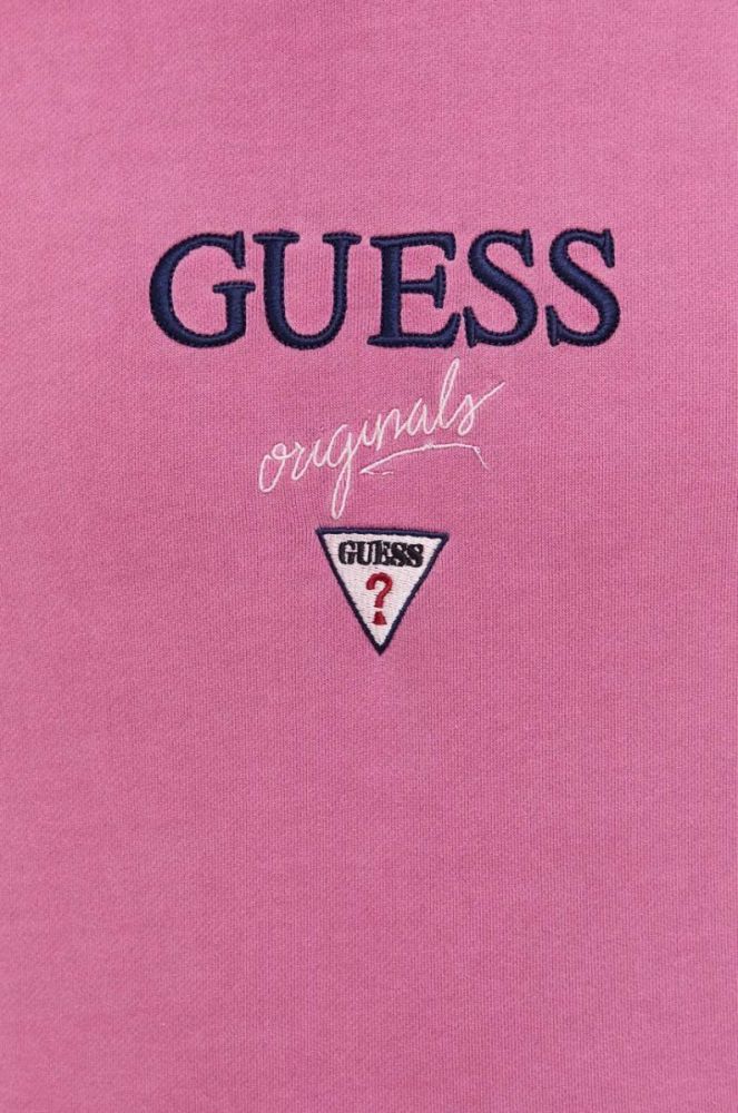 Кофта Guess Originals колір фіолетовий з капюшоном з аплікацією фото 11